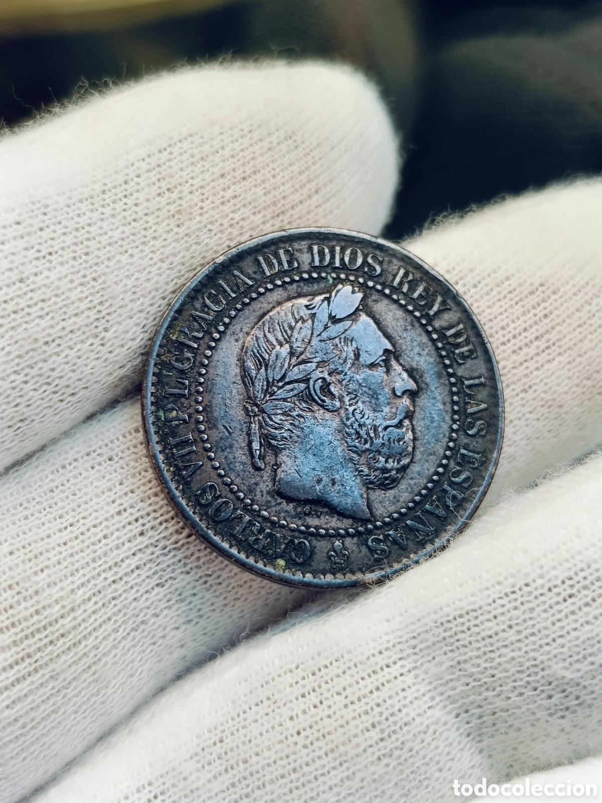 Monedas de Espa&ntilde;a: ESPA&Ntilde;A . CARLOS VII . 5 CENTIMOS . A&Ntilde;O 1875 . BRUSELAS