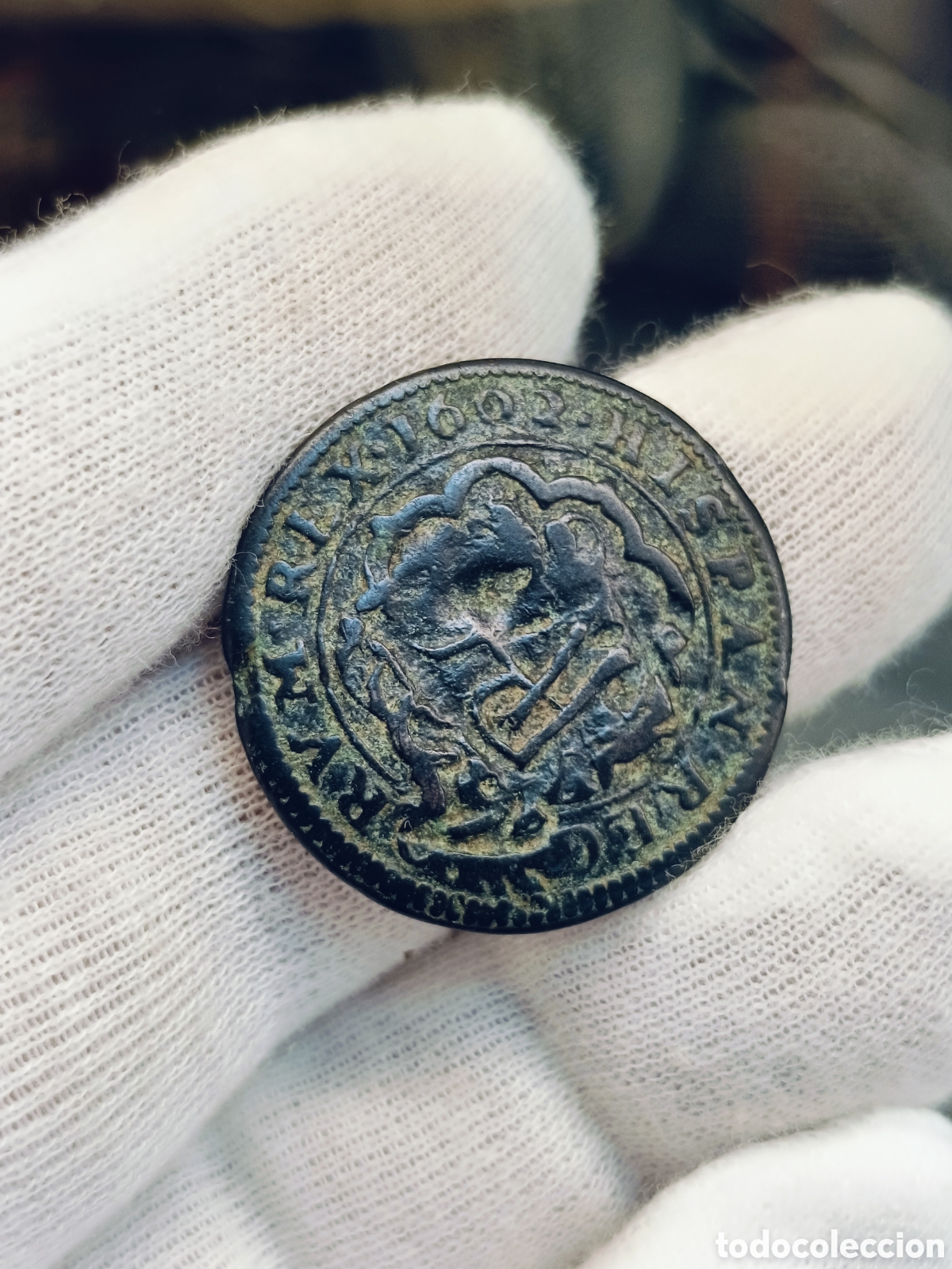 Monedas de Espa&ntilde;a: ESPA&Ntilde;A . FELIPE III . A&Ntilde;O 1602 . 4 MARAVEDIS RESELLADOS . CECA SEGOVIA