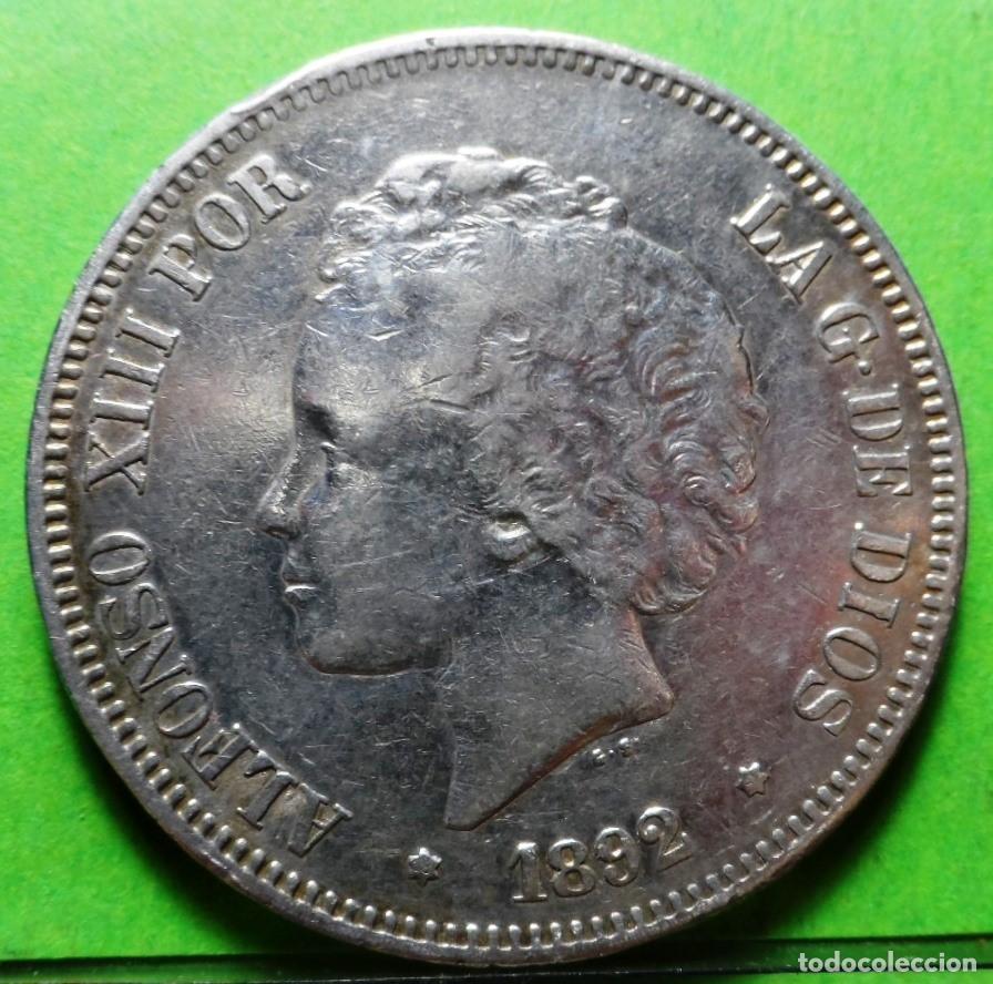 Monedas de Espa&ntilde;a: ALFONSO XIII, 5 Pesetas, 1888 *18 - 92, Ag