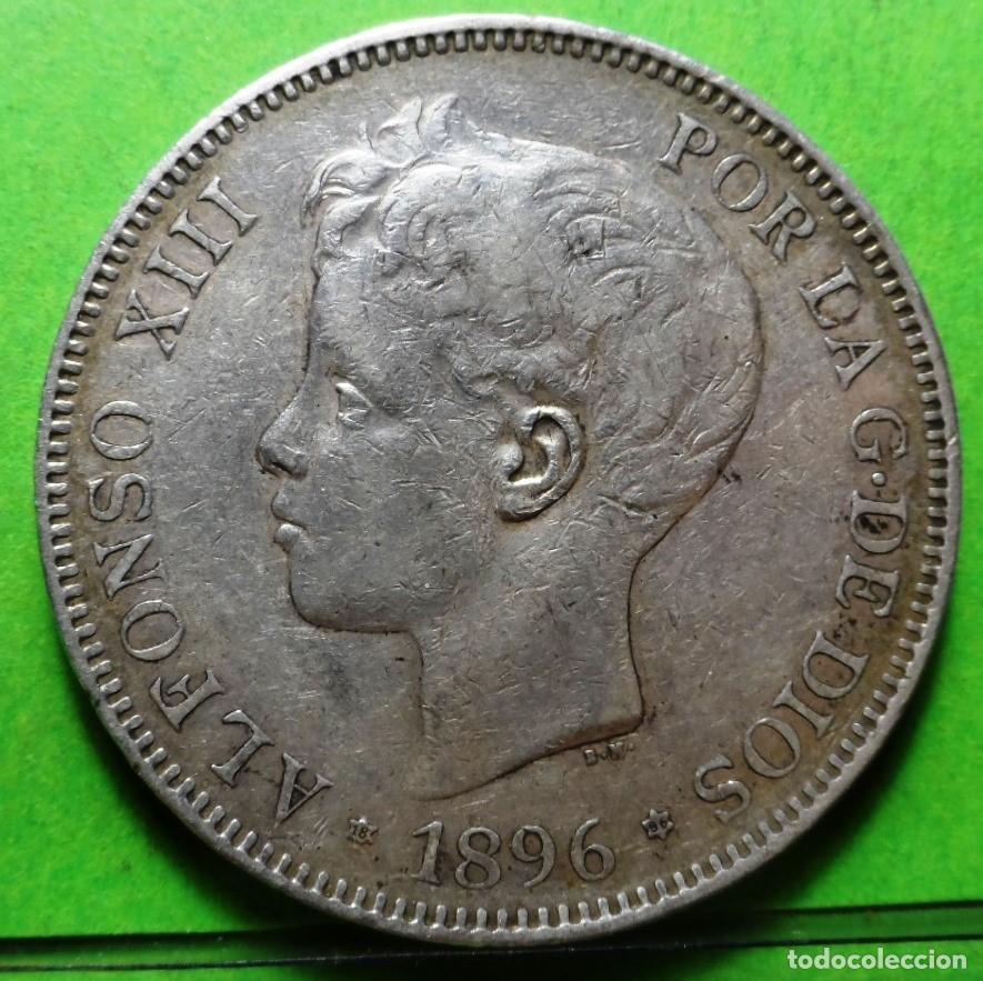 Monedas de Espa&ntilde;a: ALFONSO XIII, 5 Pesetas, 1896 *18 - 96, Ag