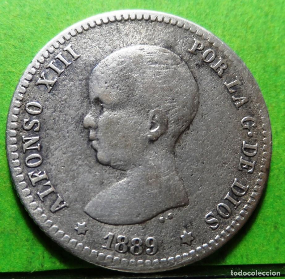 Monedas de Espa&ntilde;a: ALFONSO XIII, 1 Peseta, 1889, Ag