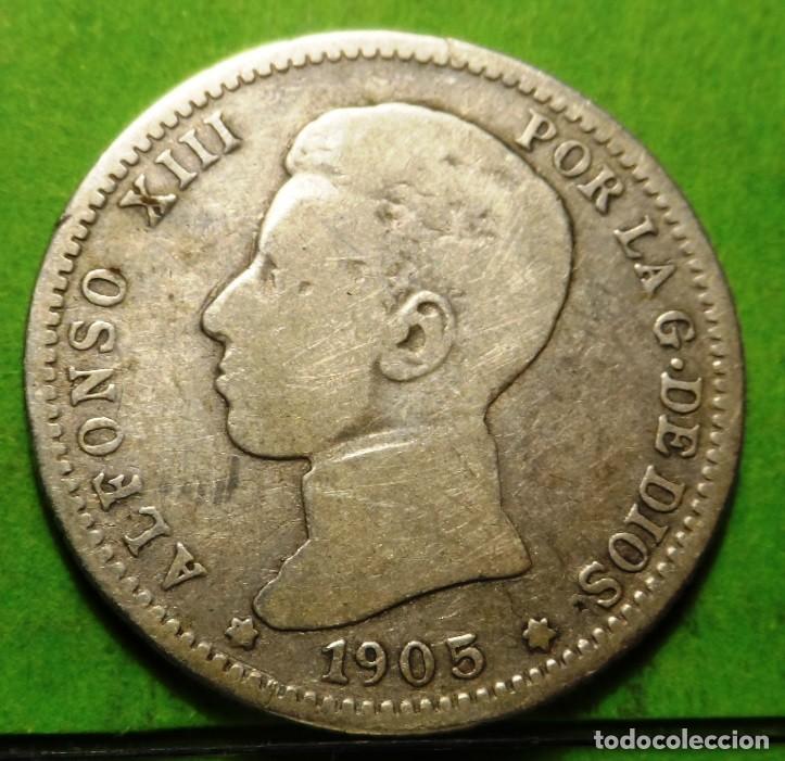 Monedas de Espa&ntilde;a: ALFONSO XIII, 1 Peseta, 1905, Ag.