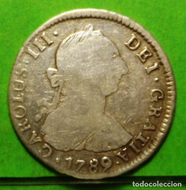 Monedas de Espa&ntilde;a: Rara, CARLOS III, 2 Reales, 1789, POTOSI -PR, A.C.-741, Ag