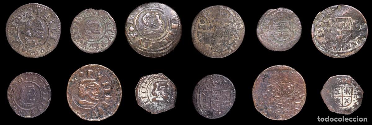 Monedas de Espa&ntilde;a: 1621-1665, 8 and 16 Maravedis Philips IV - 6 Coins Lot.