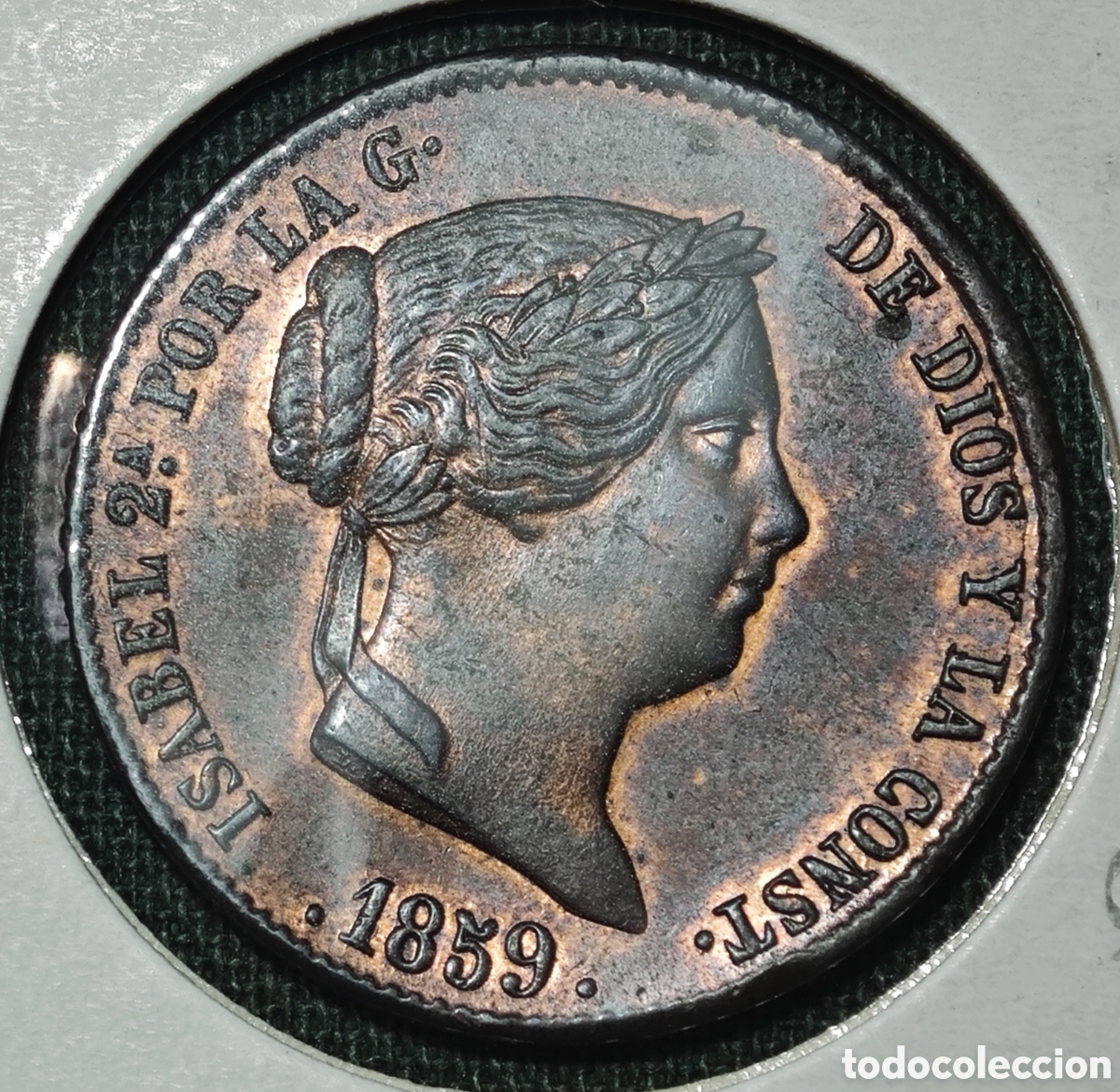 Monedas de Espa&ntilde;a: 25 C&Eacute;NTIMOS DE REAL ISABEL II 1859 SG EBC+