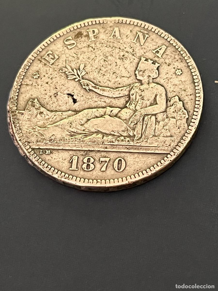 Monedas de Espa&ntilde;a: Espa&ntilde;a. 5 pesetas de plata. 1870.