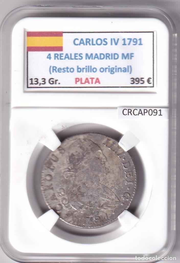 Monedas de Espa&ntilde;a: CRCAP091 MONEDA ESPA&Ntilde;A CARLOS IV 4 REALES 1791 MADRID MF RBO PLATA