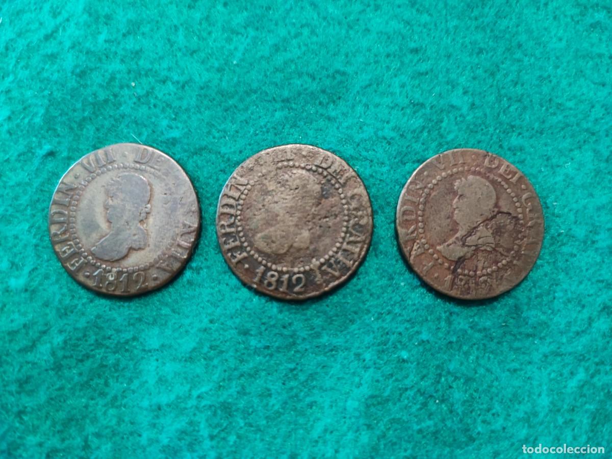 Monedas de Espa&ntilde;a: (455) 3 monedas de 12 Dineros de Mallorca de 1812 - Fernando VII