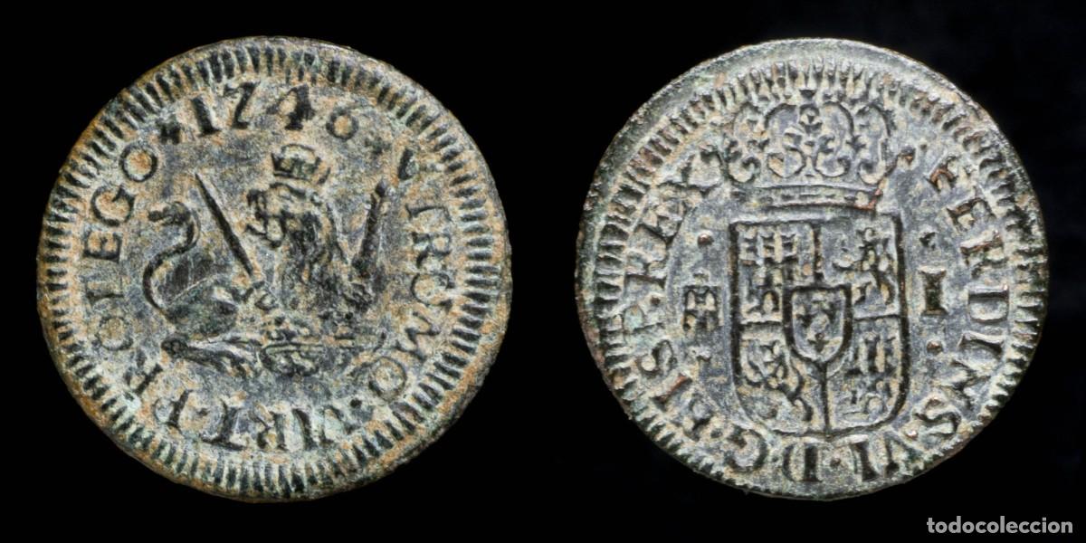 Coins of Spain: 1746, 1 Maravedi Philips V, Segovia Mint - 16 mm / 1,01 gr.