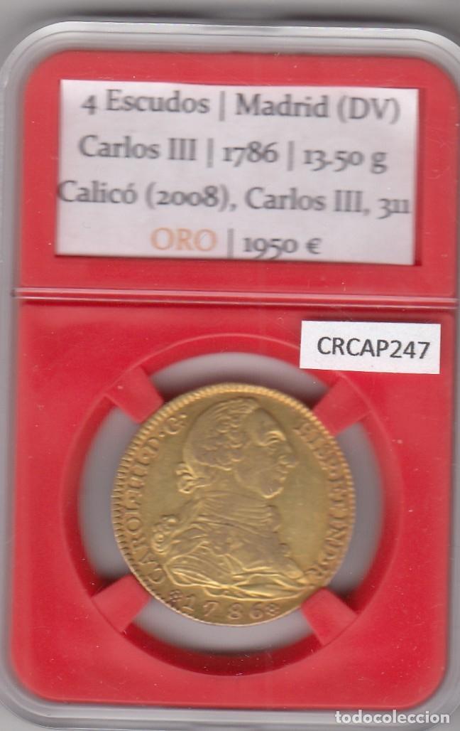 Monedas de Espa&ntilde;a: CRCAP247 MONEDA DE ORO ESPA&Ntilde;A CARLOS III 4 ESCUDOS 1786 MADRID DV 13,50 GR