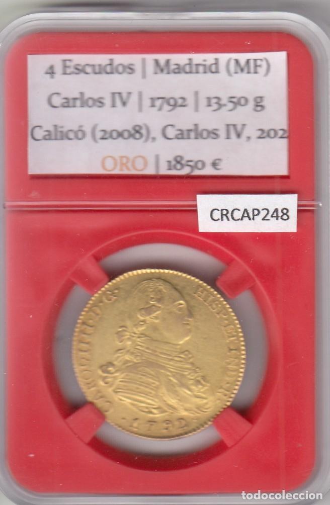 Monedas de Espa&ntilde;a: CRCAP248 MONEDA DE ORO ESPA&Ntilde;A CARLOS IV 4 ESCUDOS 1786 MADRID MF 13,50 GR