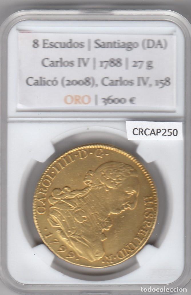 Monedas de Espa&ntilde;a: CRCAP250 MONEDA ESPA&Ntilde;A 8 ESCUDOS CARLOS IV SANTIAGO DE CHILE (DA) 1788