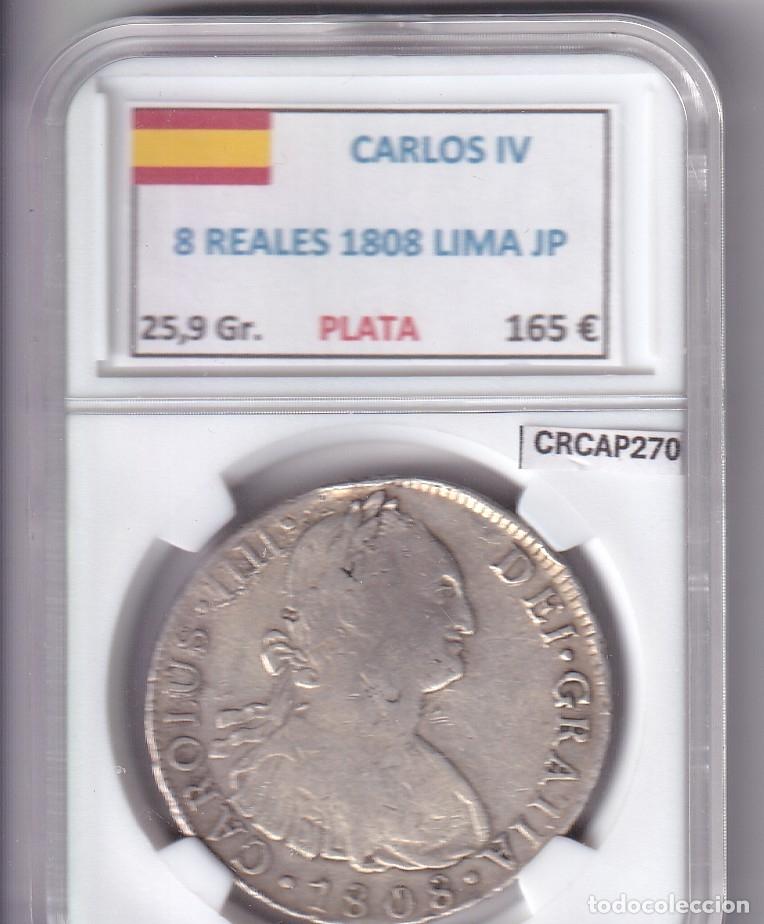 Monedas de Espa&ntilde;a: CRCAP270 MONEDA ESPA&Ntilde;A CARLOS IV 8 REALES 1808 LIMA JP PLATA