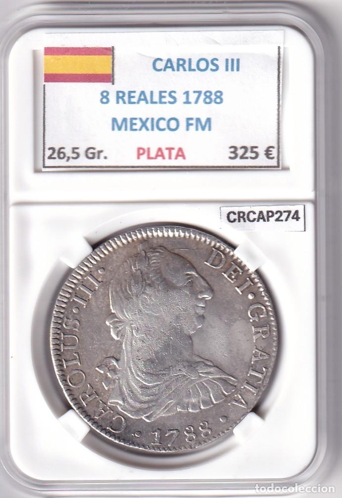 Moedas de Espanha: CRCAP274 MONEDA ESPA&Ntilde;A CARLOS III 8 REALES 1788 MEXICO FM PLATA