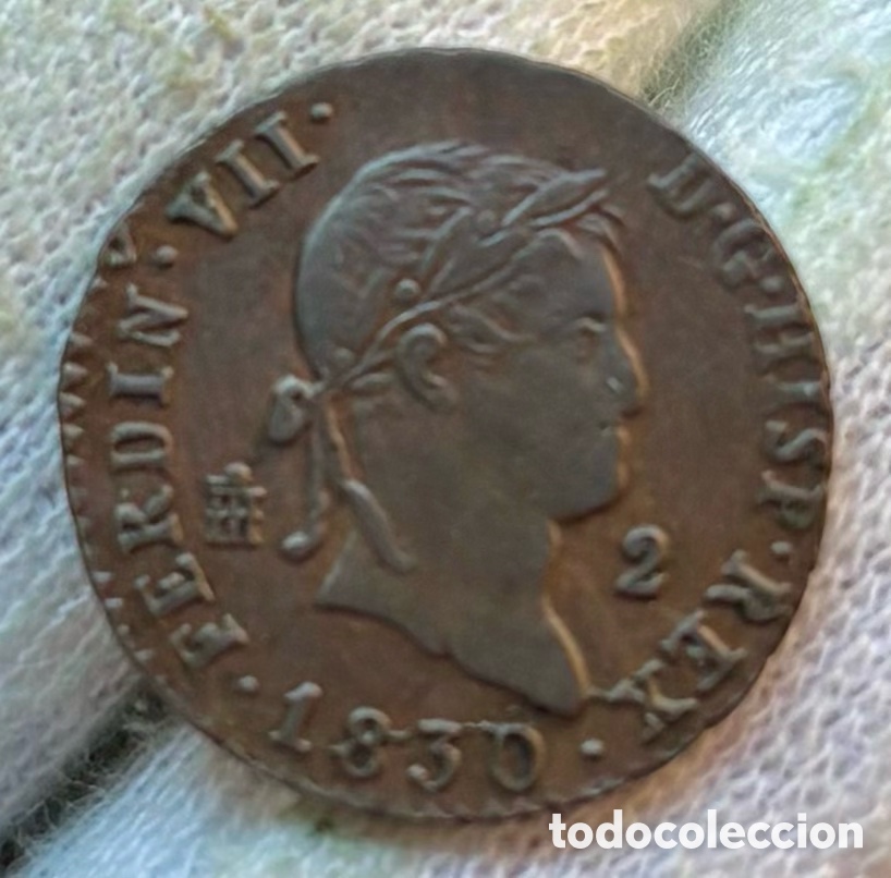 Monedas de Espa&ntilde;a: Moneda 2 Maravedis 1830 Segovia. Fernando VII