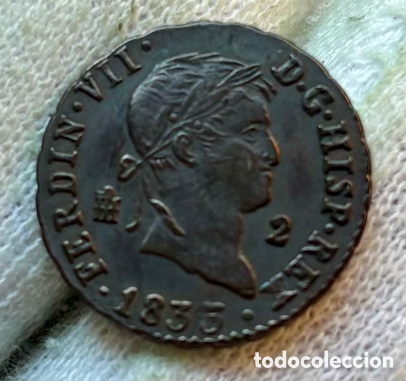Monedas de Espa&ntilde;a: Moneda 2 Maravedis 1835 Segovia. Fernando VII