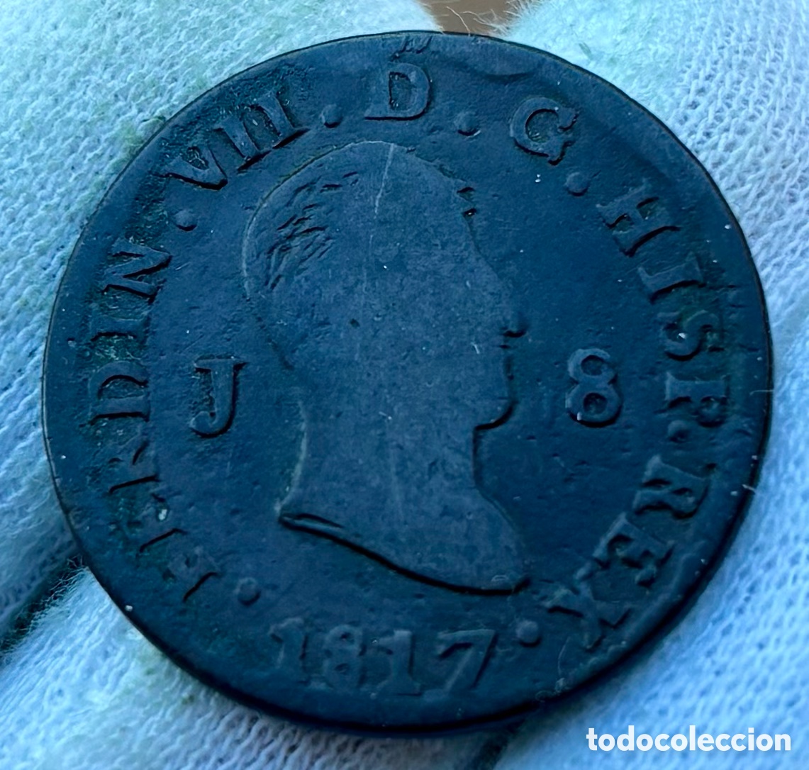 Monedas de Espa&ntilde;a: Moneda 8 Maravedis 1817 Jubia. Fernando VII