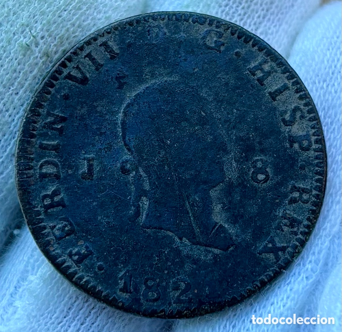 Monedas de Espa&ntilde;a: Moneda 8 Maravedis 1821 Jubia . Fernando VII