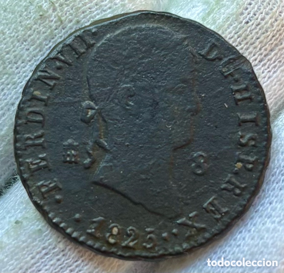Monedas de Espa&ntilde;a: Moneda 8 Maravedis 1825 Segovia. Fernando VII