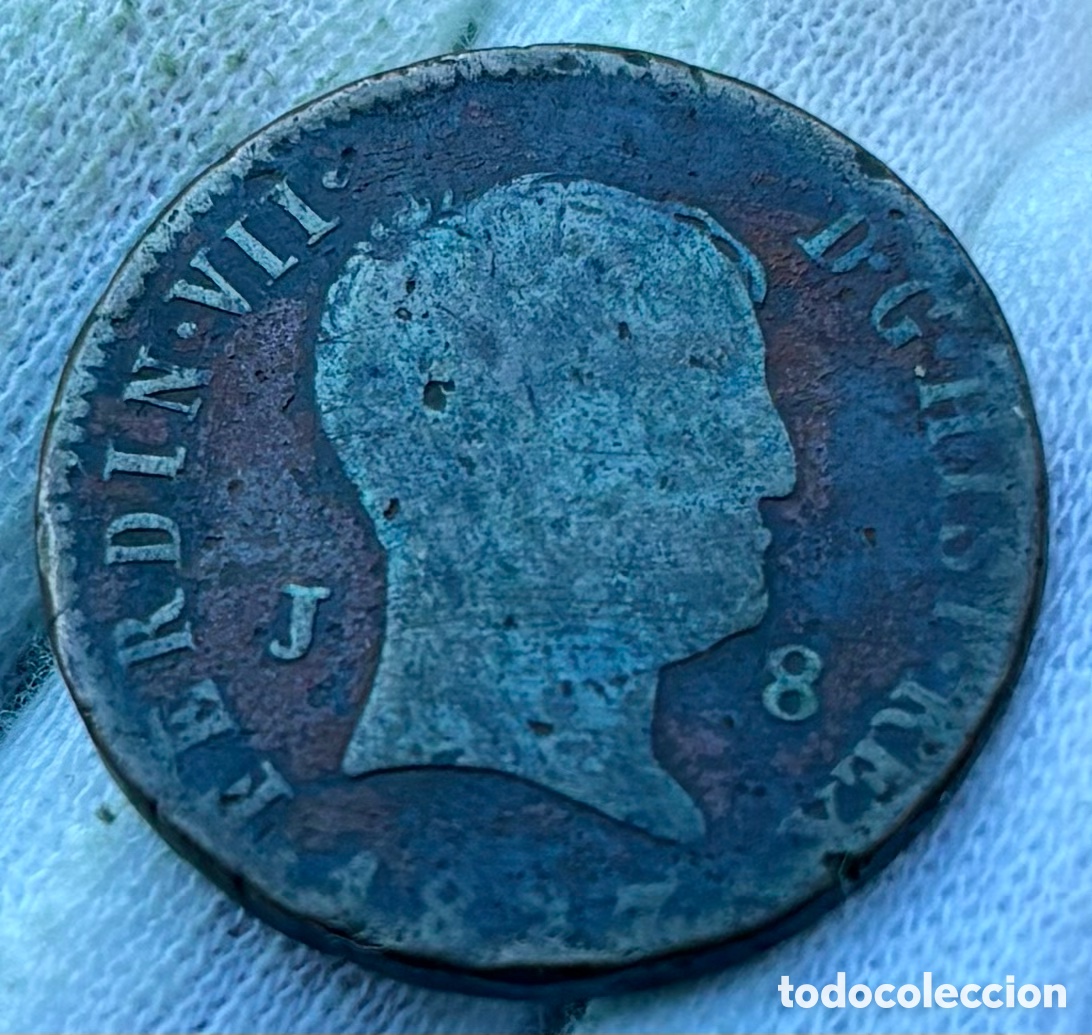 Monedas de Espa&ntilde;a: Moneda 8 Maravedis 1827 Jubia. Fernando VII
