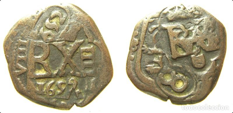 Monedas de Espa&ntilde;a: Moneda de 8 maraved&iacute;s resellados a identificar, 1642