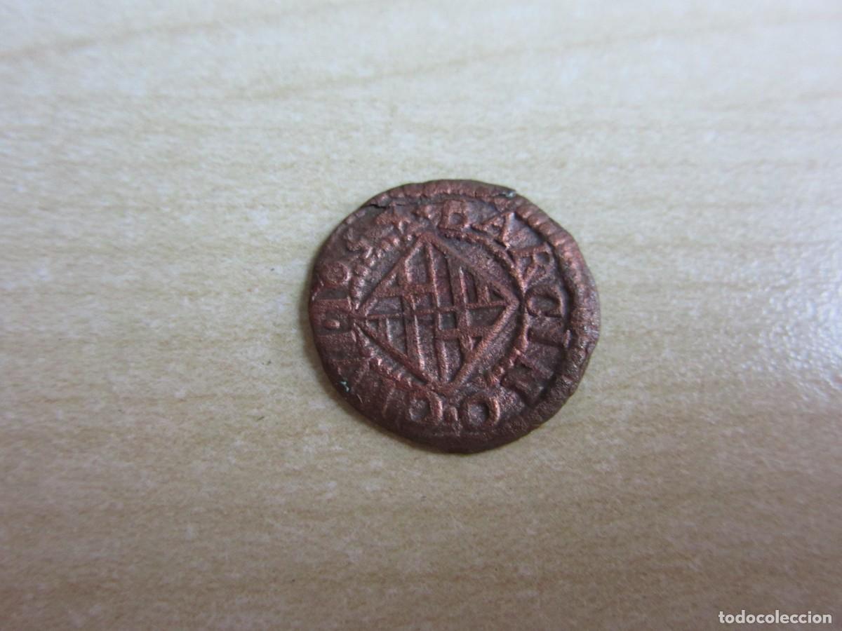 Monedas de Espa&ntilde;a: Ardite emitido en Barcelona Felipe IV 1621-1665 Fechado 1654