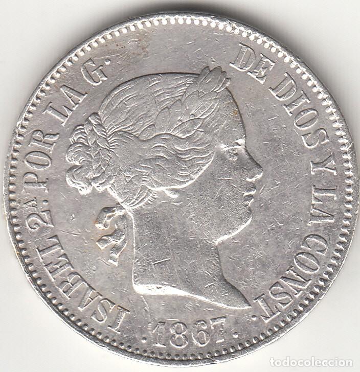 Monedas de Espa&ntilde;a: ISABEL II: UN ESCUDO 1867 MADRID / PLATA