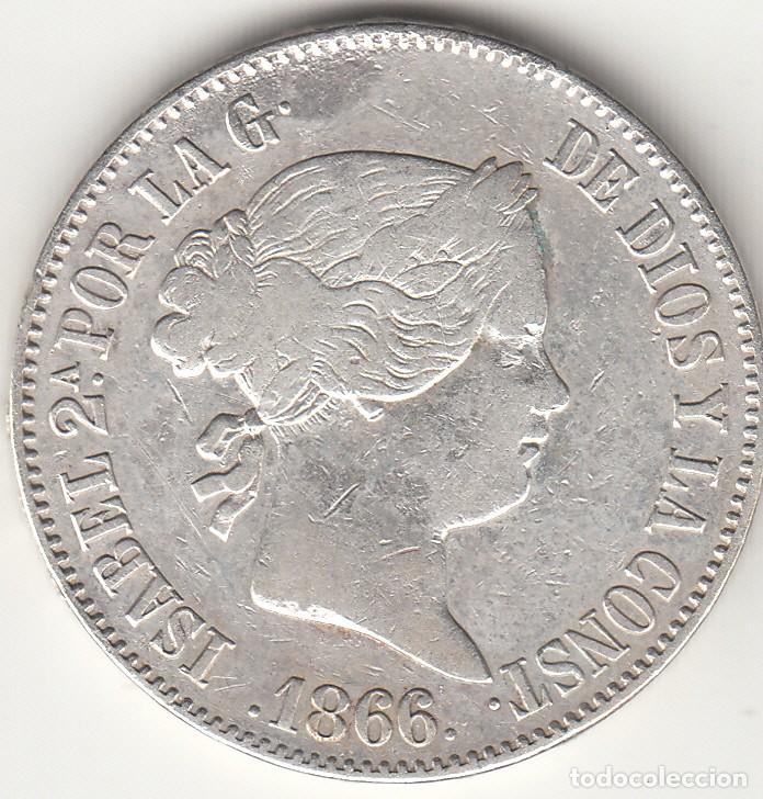 Monedas de Espa&ntilde;a: ISABEL II: UN ESCUDO 1866 MADRID / PLATA