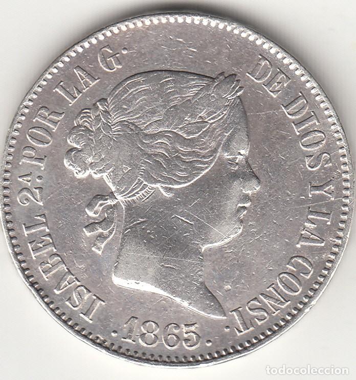 Monedas de Espa&ntilde;a: ISABEL II: UN ESCUDO 1865 MADRID / PLATA