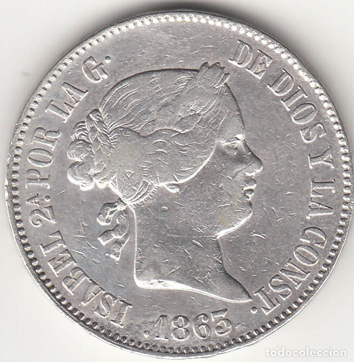 Monedas de Espa&ntilde;a: ISABEL II: 10 REALES 1863 MADRID / PLATA