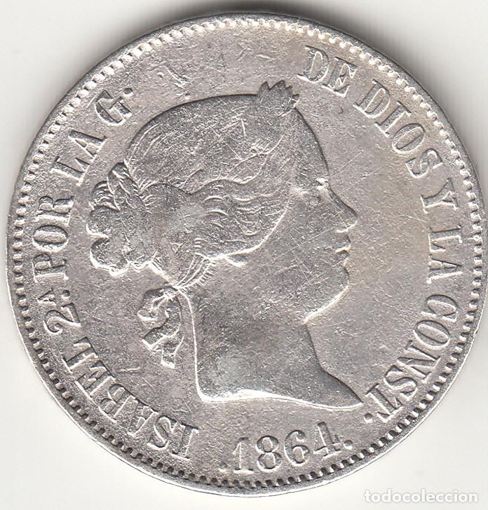 Monedas de Espa&ntilde;a: ISABEL II: 10 REALES 1864 MADRID / PLATA