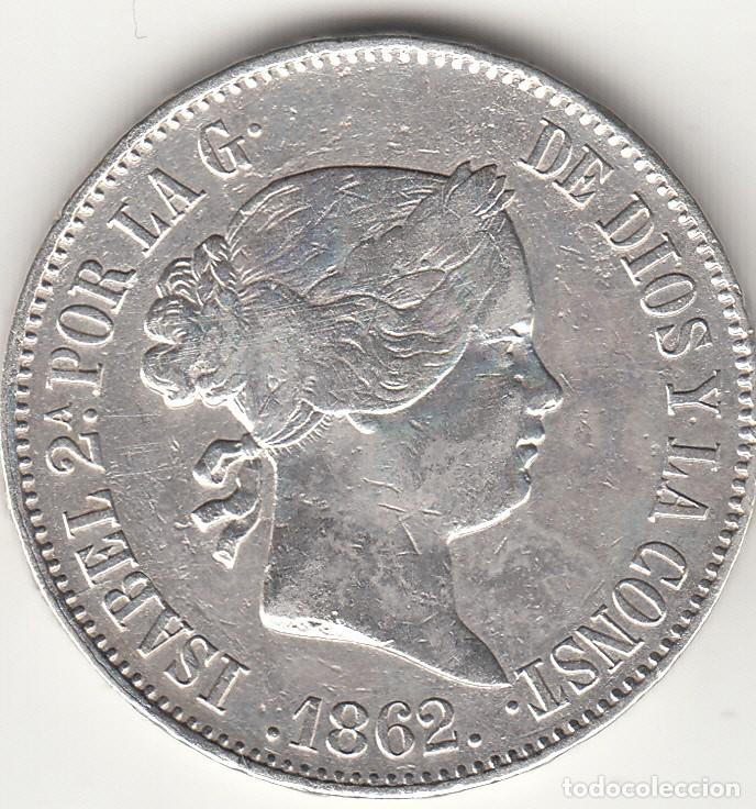 Monedas de Espa&ntilde;a: ISABEL II: 10 REALES 1862 MADRID / PLATA