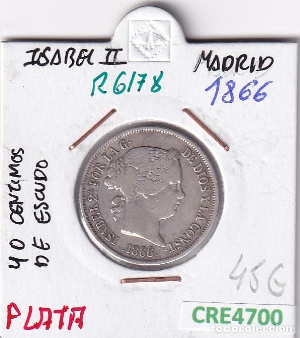 Monedas de Espa&ntilde;a: CRE4700 MONEDA ESPA&Ntilde;A ISABEL II 40 CTMOS DE ESCUDO 1866 MADRID PLATA