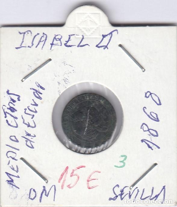 Monedas de Espa&ntilde;a: CRE0003 MONEDA ESPA&Ntilde;A 0,5 CENTAVO ISABEL II 1868 SEVILLA