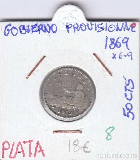 Monedas de Espa&ntilde;a: CRE0008 MONEDA ESPA&Ntilde;A 50 CTS 1869 6-9 GOB PROV PLATA