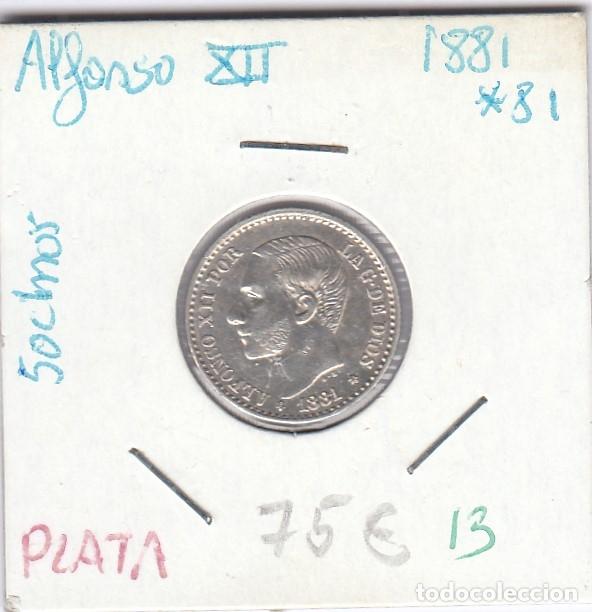 Monedas de Espa&ntilde;a: CRE0013 MONEDA ESPA&Ntilde;A 0,50 CTMS PLATA 1881 -81 ALFONSO XII