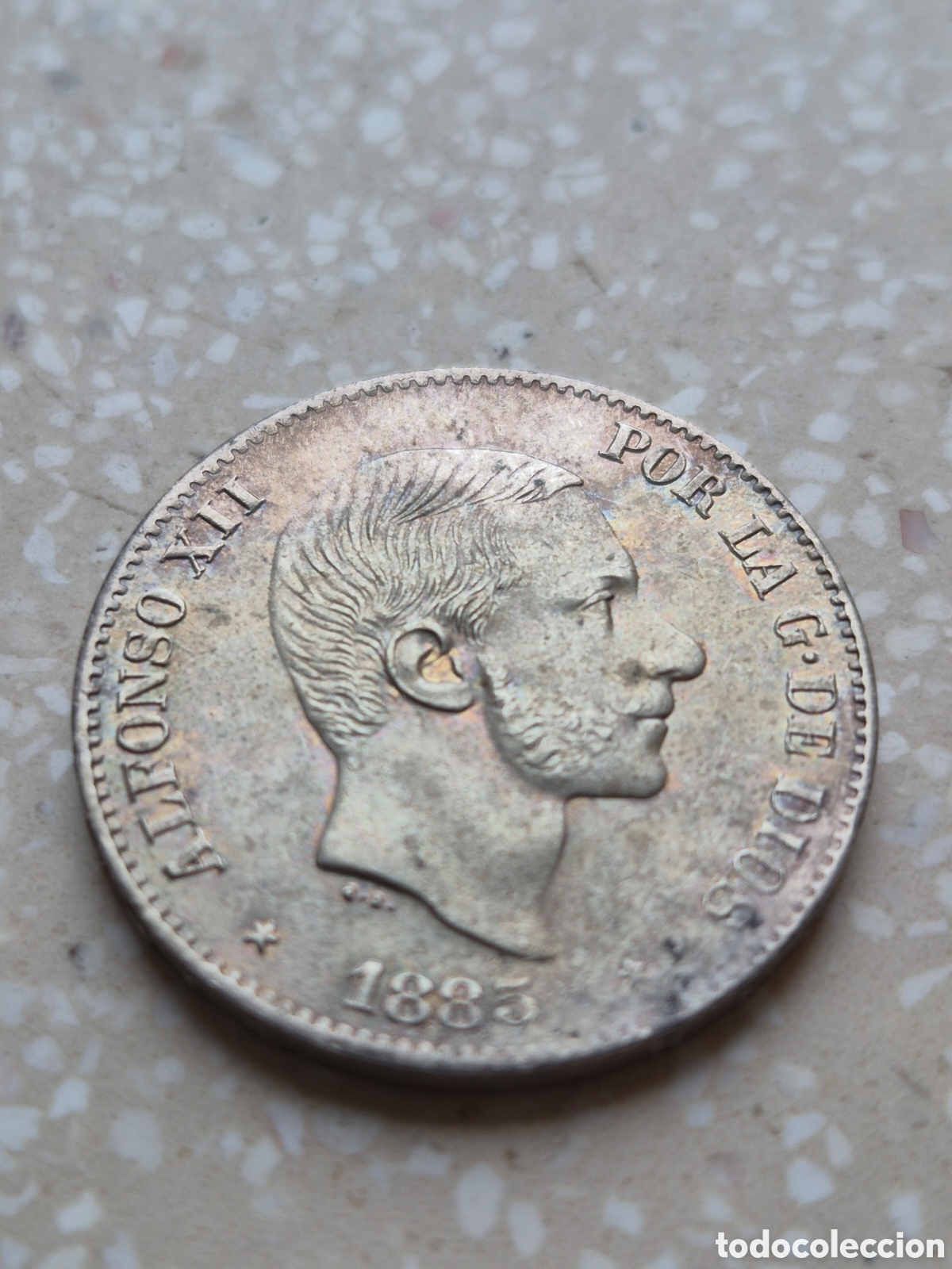 M&uuml;nzen von Spanien: 50 CENTAVOS DE PESO FILIPINAS ALFONSO XII 1885 Muy Bonita - Bastante Brillo Original