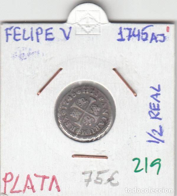 Monedas de Espa&ntilde;a: CRE0219 MONEDA ESPA&Ntilde;A FELIPE V 1745 MEDIO REAL PLATA