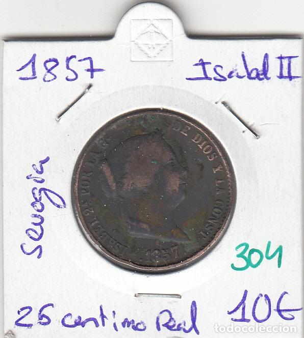 Monedas de Espa&ntilde;a: CRE0304 MONEDA ESPA&Ntilde;A ISABEL II 1857 SEGOVIA 25 CENTIMOS DE REAL