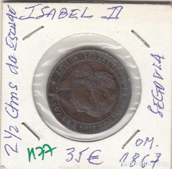 Monedas de Espa&ntilde;a: CRE1177 MONEDA ESPA&Ntilde;A ISABEL II 2,5 CTS DE ESCUDO 1867 OM SEGOVIA MBC