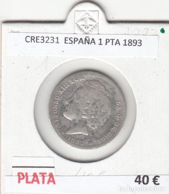 Monedas de Espa&ntilde;a: CRE3231 MONEDA ESPA&Ntilde;A ALFONSO XIII 1 PESETA 1893 PLATA