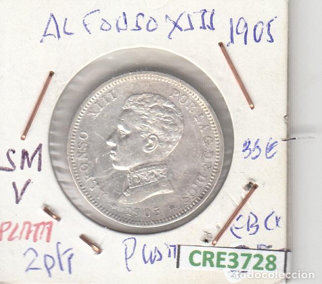 Monedas de Espa&ntilde;a: CRE3728 MONEDA ESPA&Ntilde;A 1 PESETA ALFONSO XIII 1905 SMV PLATA EBC