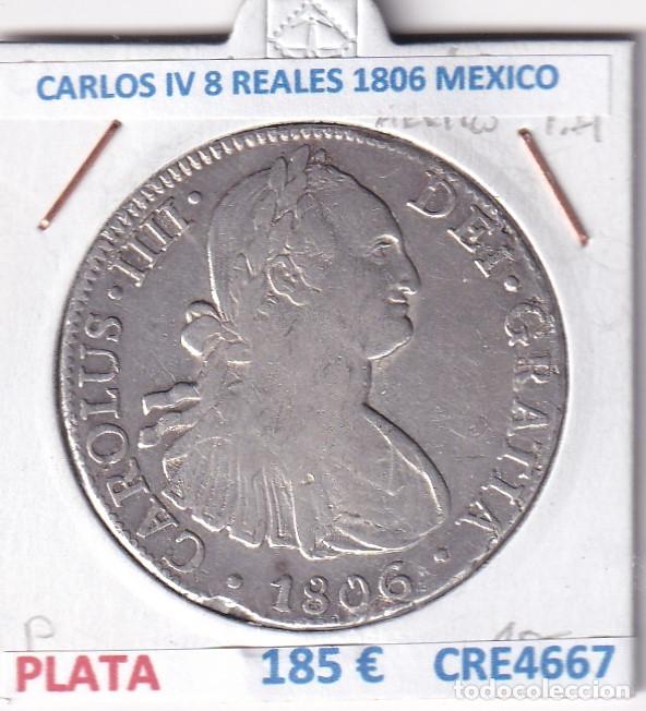 Monedas de Espa&ntilde;a: CRE4667 MONEDA ESPA&Ntilde;A CARLOS IV 8 REALES 1806 MEXICO PLATA