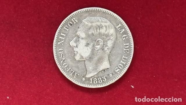 Monedas de Espa&ntilde;a: Alfonso XII 5 ptas 1885 *18 *85, Madrid MSM AC 60