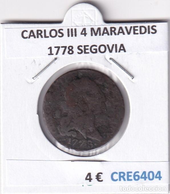 Monedas de Espa&ntilde;a: CRE6404 MONEDA ESPA&Ntilde;A CARLOS III 4 MARAVEDIS 1778 SEGOVIA