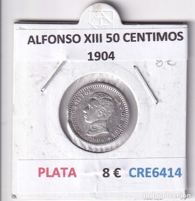 Monedas de Espa&ntilde;a: CRE6414 MONEDA ESPA&Ntilde;A ALFONSO XIII 50 CENTIMOS 1904 PLATA