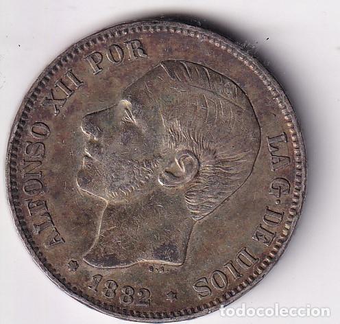 Monedas de Espa&ntilde;a: CRE7000 MONEDA ESPA&Ntilde;A ALFONSO XII 5 PESETAS 1882 *82*82 PLATA EBC