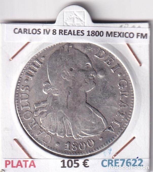Monedas de Espa&ntilde;a: CRE7622 MONEDA ESPA&Ntilde;A CARLOS IV 8 REALES 1800 MEXICO FM PLATA
