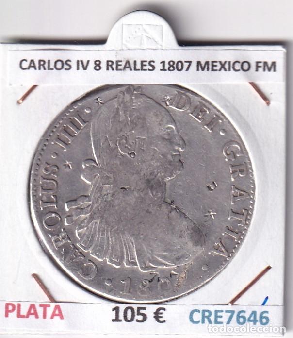 Monedas de Espa&ntilde;a: CRE7646 MONEDA ESPA&Ntilde;A CARLOS IV 8 REALES 1807 MEXICO FM