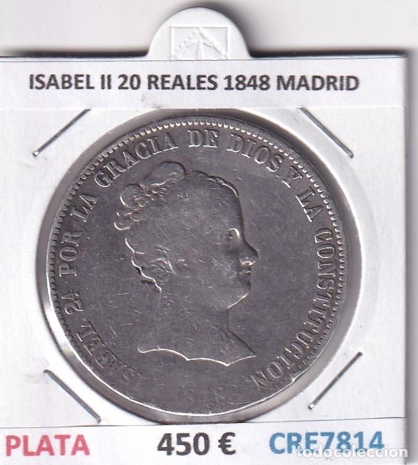 Monedas de Espa&ntilde;a: CRE7814 MONEDA ESPA&Ntilde;A ISABEL II 20 REALES 1848 MADRID PLATA